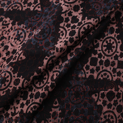 Ajrakh Hand Block Print Natural Dyed Cotton Lycra Fabric 04