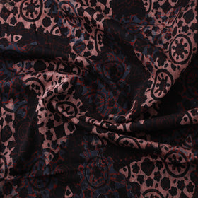 Ajrakh Hand Block Print Natural Dyed Cotton Lycra Fabric 04