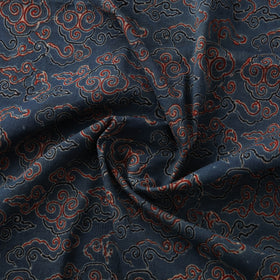 Ajrakh Hand Block Print Natural Dyed Cotton Lycra Fabric 05