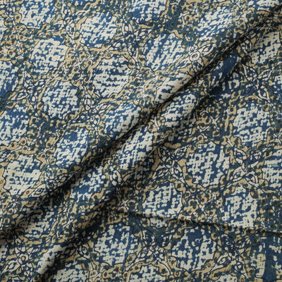 Ajrakh Hand Block Print Natural Dyed Cotton Lycra Fabric 06