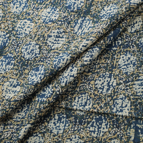 Ajrakh Hand Block Print Natural Dyed Cotton Lycra Fabric 06