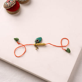 Radha Krishna Bansuri - Hand Embroidered Felt Work Rakhi & Lumba Set 42