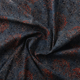 Ajrakh Hand Block Print Natural Dyed Cotton Lycra Fabric 07