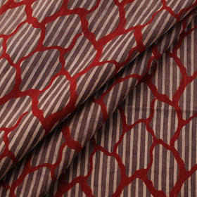 Ajrakh Hand Block Print Natural Dyed Cotton Lycra Fabric 08