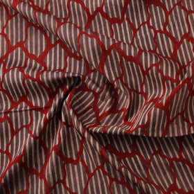 Ajrakh Hand Block Print Natural Dyed Cotton Lycra Fabric 08