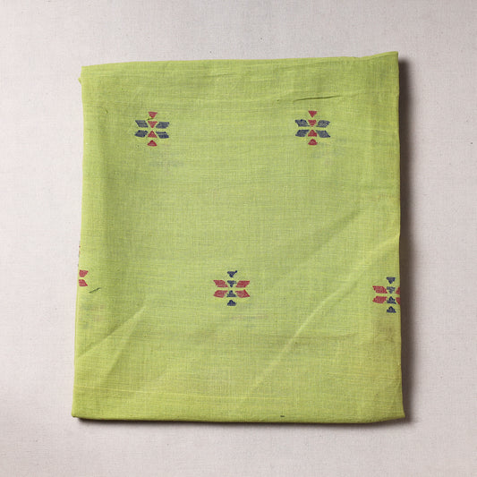 Green - Godavari Jamdani Pure Handloom Cotton Precut Fabric (0.7 meter)