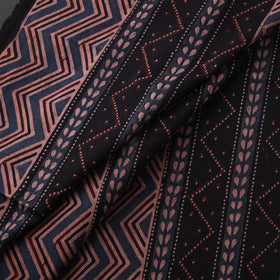 Ajrakh Hand Block Print Natural Dyed Cotton Lycra Fabric 10