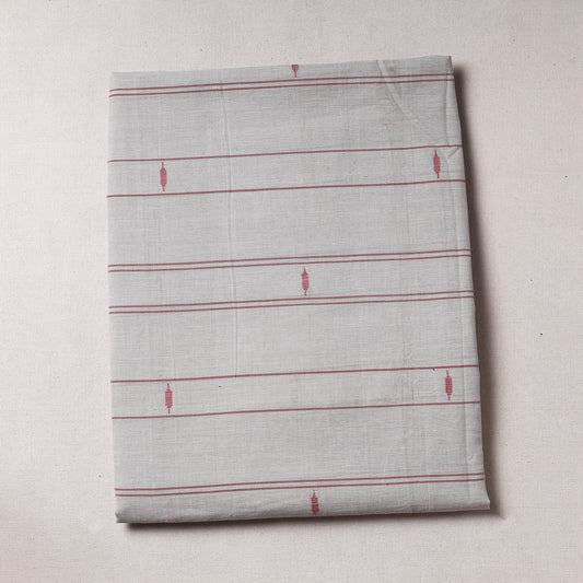 Grey - Godavari Jamdani Pure Handloom Cotton Precut Fabric (1.5 meter)