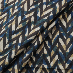 Ajrakh Hand Block Print Natural Dyed Cotton Lycra Fabric 11