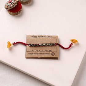 Hand Embroidered Bead Work Chain Stitch Rakhi 46