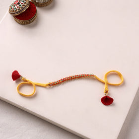 Hand Embroidered Bead Work Chain Stitch Rakhi 47