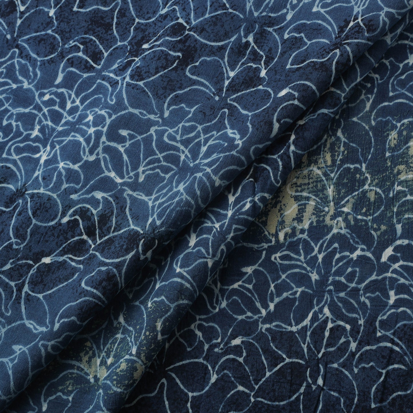 Ajrakh Hand Block Print Natural Dyed Cotton Lycra Fabric 16