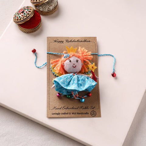 Fairy Princess - Hand Embroidered Felt Work Lumba Rakhi 50