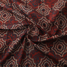 Ajrakh Hand Block Print Natural Dyed Cotton Lycra Fabric 17