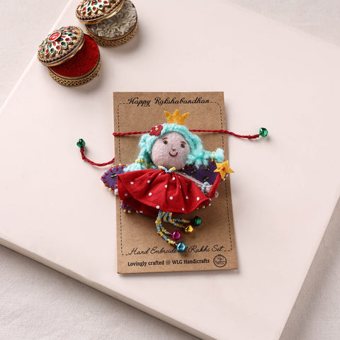 Fairy Princess - Hand Embroidered Felt Work Lumba Rakhi 51