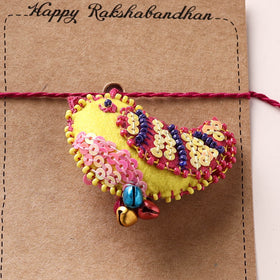 Bird - Hand Embroidered Felt & Bead Work Kids Rakhi 52