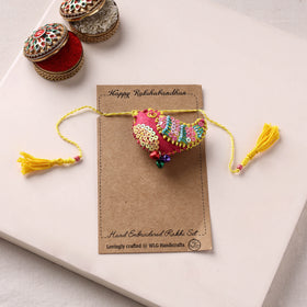 Bird - Hand Embroidered Felt & Bead Work Kids Rakhi 54