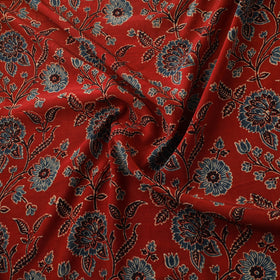 Ajrakh Hand Block Print Natural Dyed Crepe Silk Fabric 21