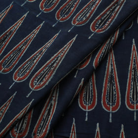 Ajrakh Hand Block Print Natural Dyed Crepe Silk Fabric 22