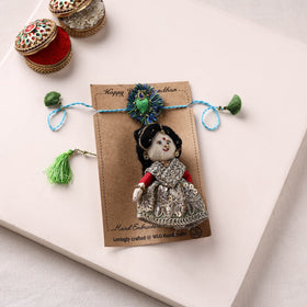 Radha Morpankh - Hand Embroidered Felt Work Rakhi & Lumba Set 55