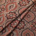 Ajrakh Hand Block Print Natural Dyed Crepe Silk Fabric 32