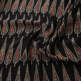 Ajrakh Hand Block Print Natural Dyed Crepe Silk Fabric 26