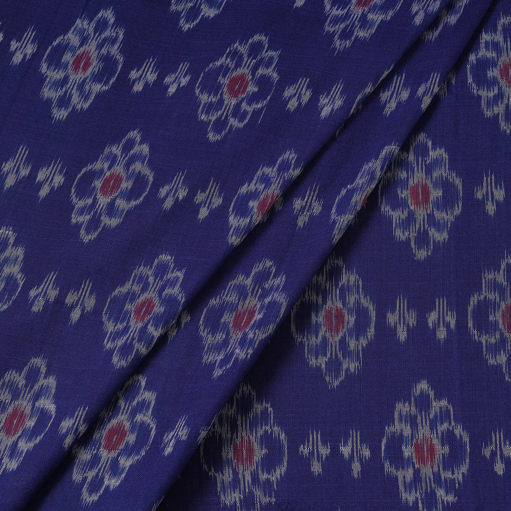 Blue - Special Sambalpuri Handloom Odisha Ikat Cotton Fabric