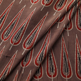 Ajrakh Hand Block Print Natural Dyed Crepe Silk Fabric 27