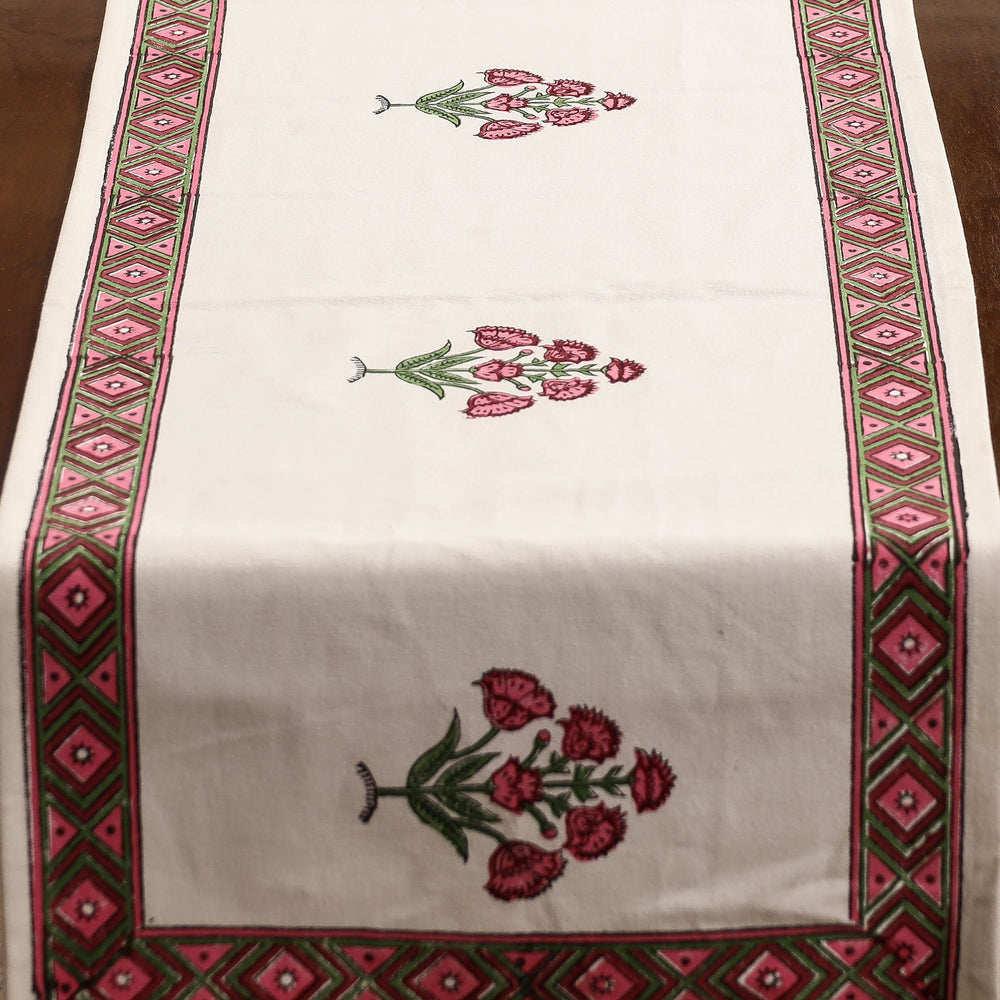 Block Printed Cotton Table Runner