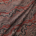 Ajrakh Hand Block Print Natural Dyed Crepe Silk Fabric 28