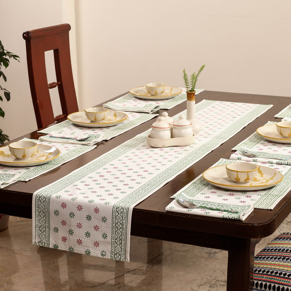 Block Printed Cotton Table Runner