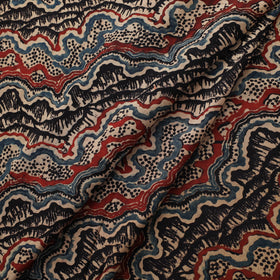 Ajrakh Hand Block Print Natural Dyed Crepe Silk Fabric 29