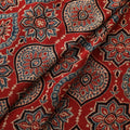Ajrakh Hand Block Print Natural Dyed Crepe Silk Fabric 30