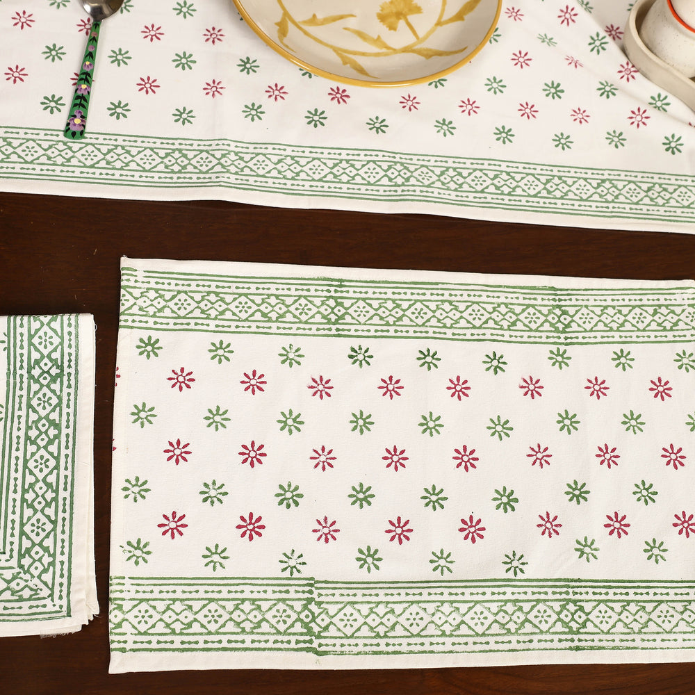 Block Printed Cotton Table Runner