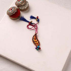 Leaf Ornament - Hand Embroidered Bead Work Felt Lumba Rakhi 60