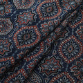 Ajrakh Hand Block Print Natural Dyed Crepe Silk Fabric 31