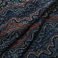 Ajrakh Hand Block Print Natural Dyed Crepe Silk Fabric 33