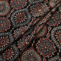Ajrakh Hand Block Print Natural Dyed Crepe Silk Fabric 34