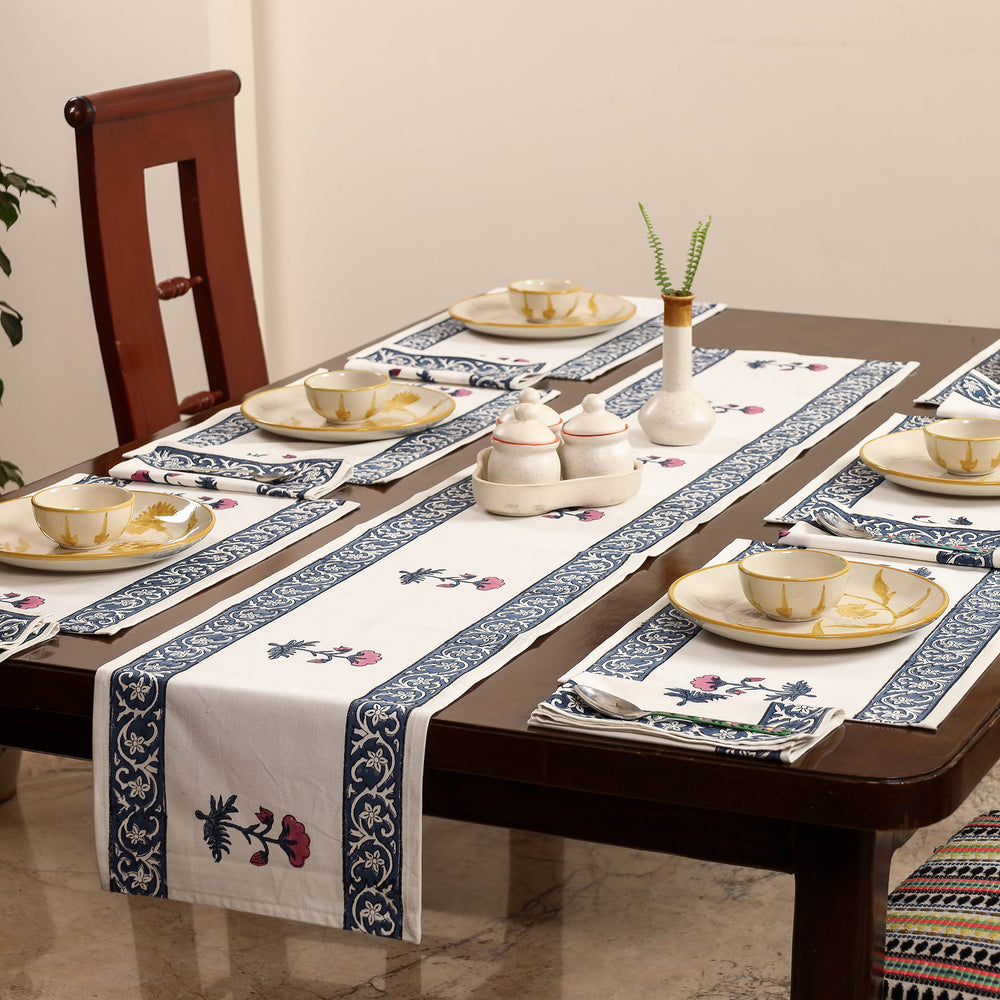 Block Printed Cotton Table Runner