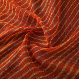 Orange - Leheriya Tie-Dye Kota Doria Cotton Fabric 02
