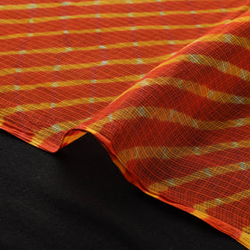 Orange - Leheriya Tie-Dye Kota Doria Cotton Fabric 02