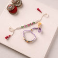 Flower Handmade Crochet Work Bhaiya Bhabhi Rakhi Set 02