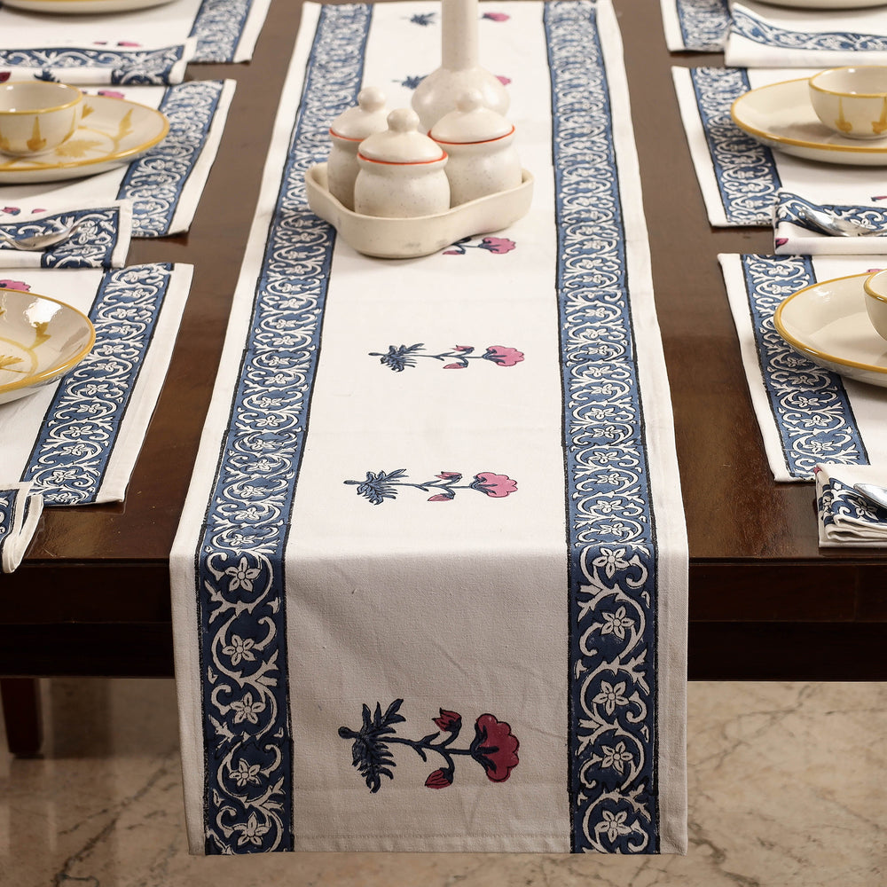 Block Printed Cotton Table Runner