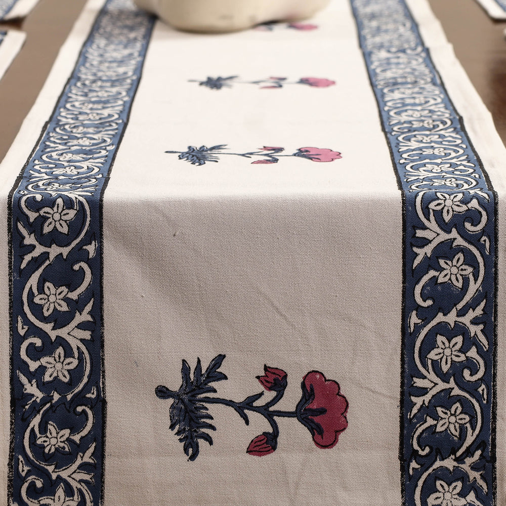 Block Printed Cotton Table Runner