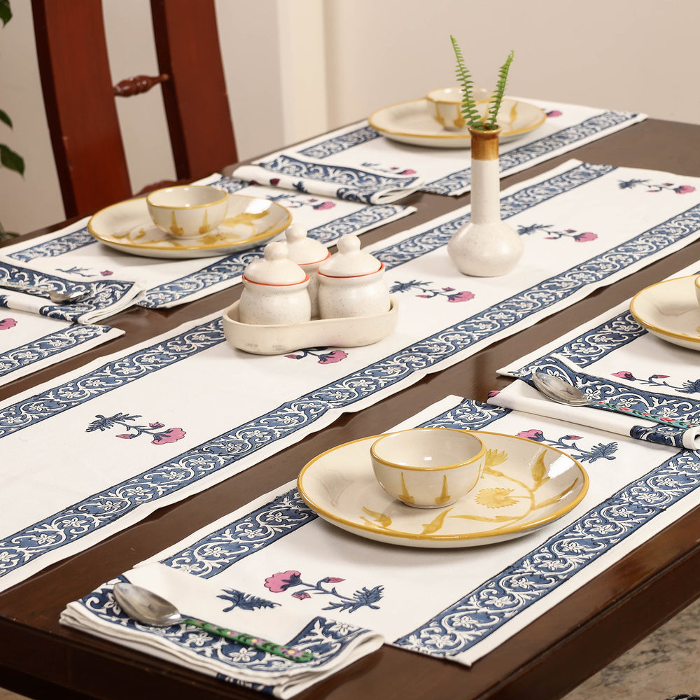 Block Printed Cotton Table Runner