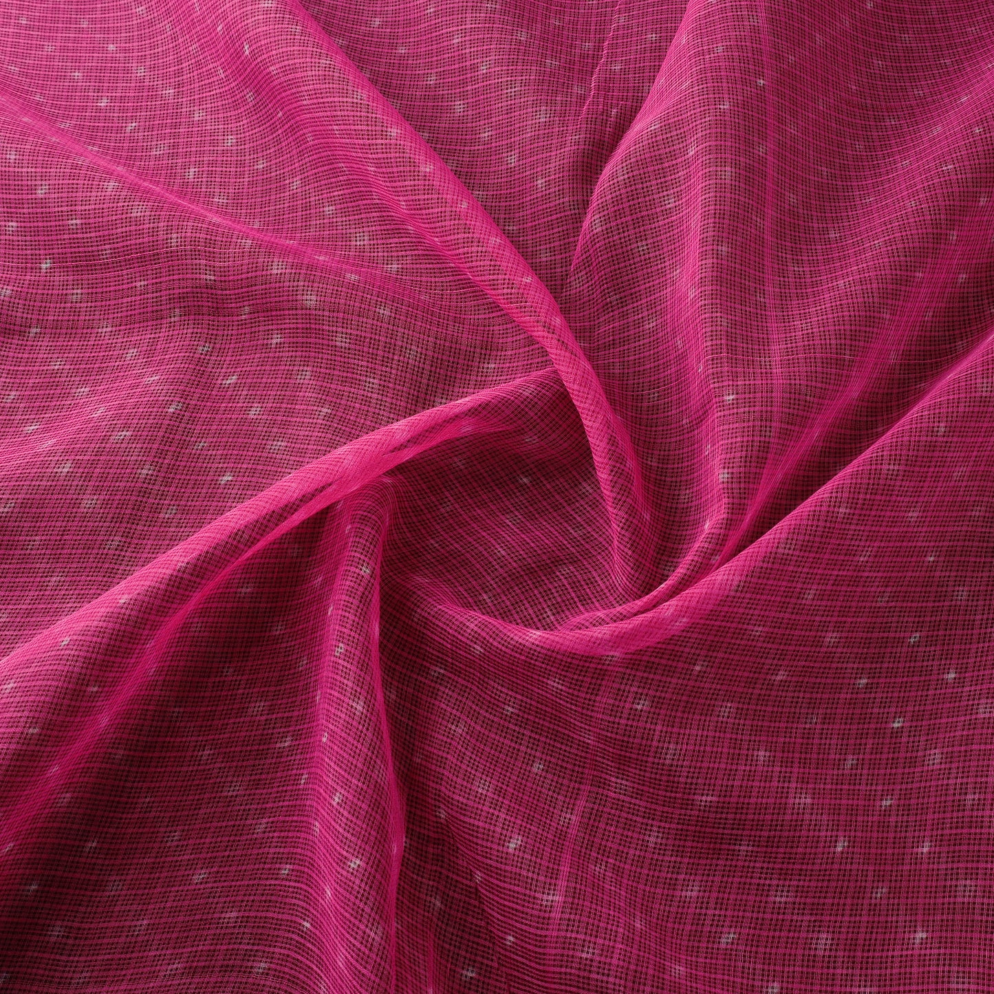 Pink - Leheriya Tie-Dye Kota Doria Cotton Fabric 04