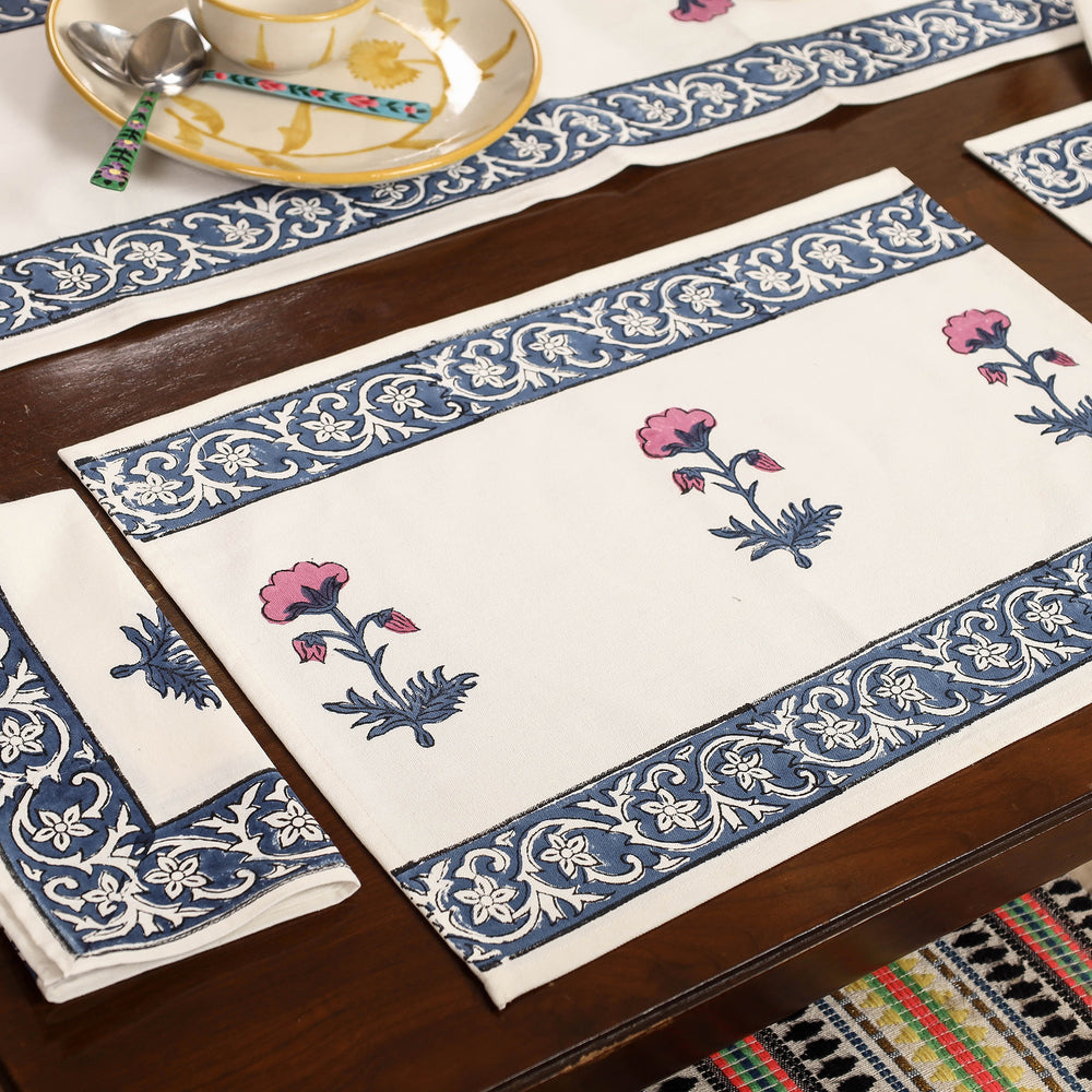 Block Printed Cotton Table Runner