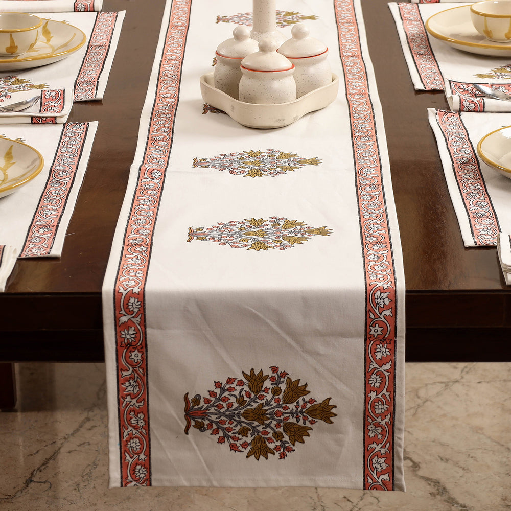 Block Printed Cotton Table Runner