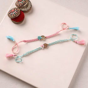 Om Handmade Crochet Work Bhaiya Bhabhi Rakhi Set 08