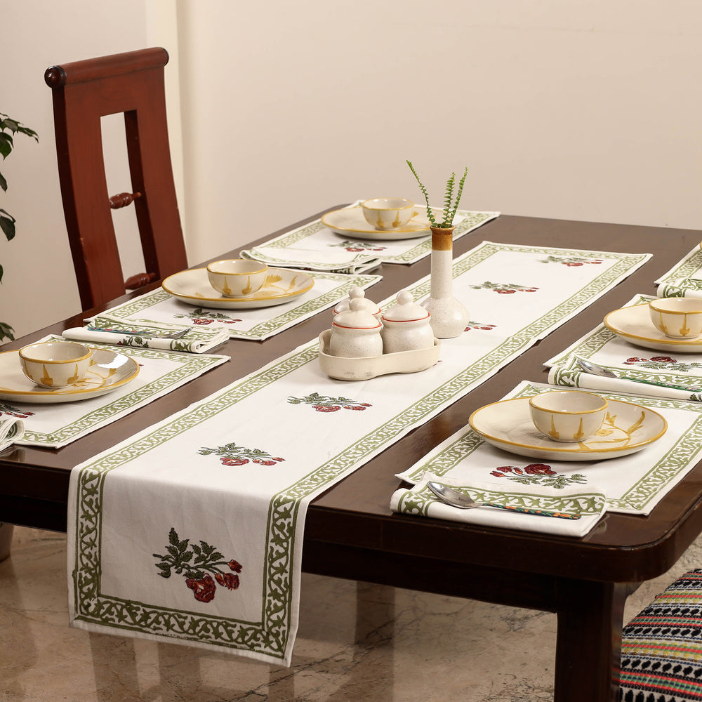 Block Printed Cotton Table Runner